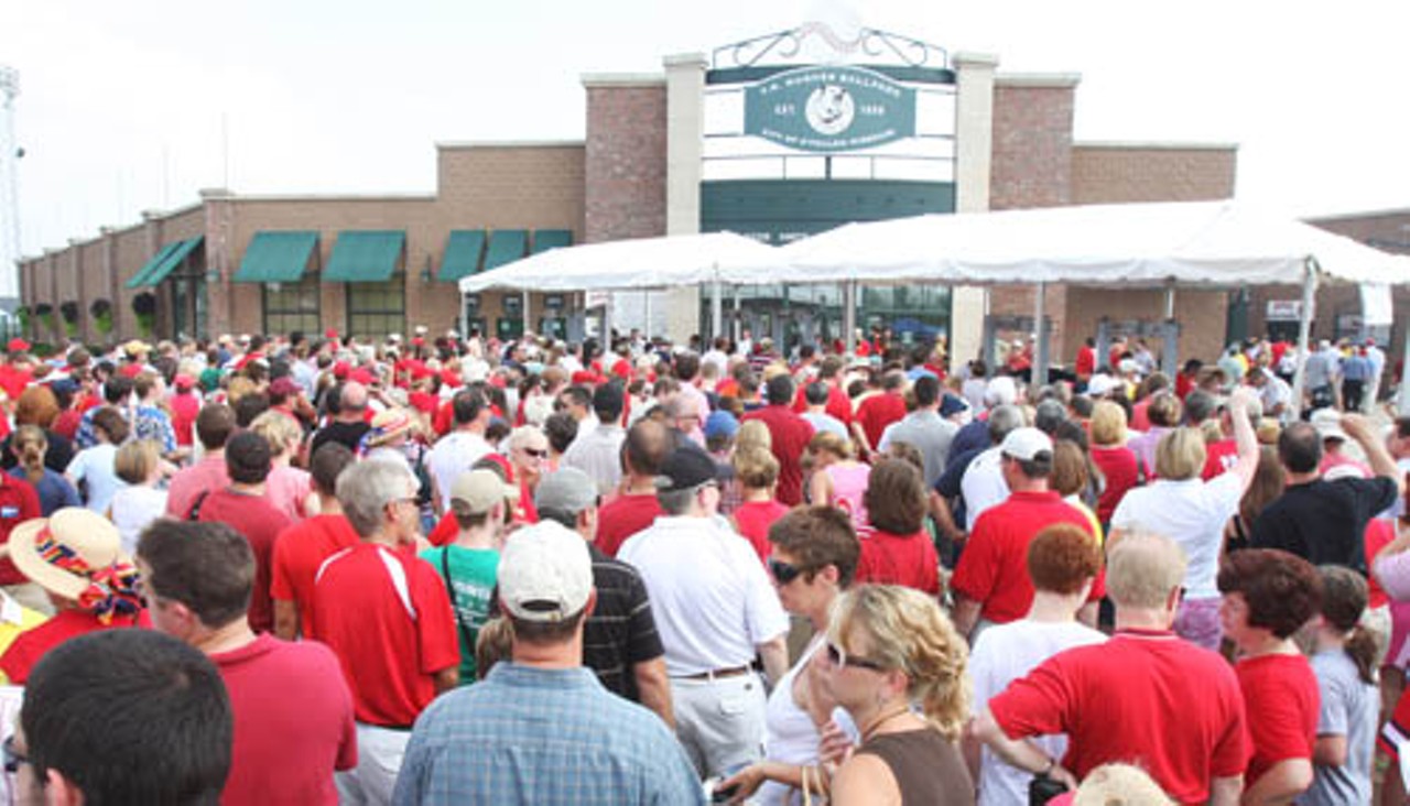An estimated 23,000 people entered the gates of T.R. Hughes Ballpark Sunday, who were encouraged to wear red.