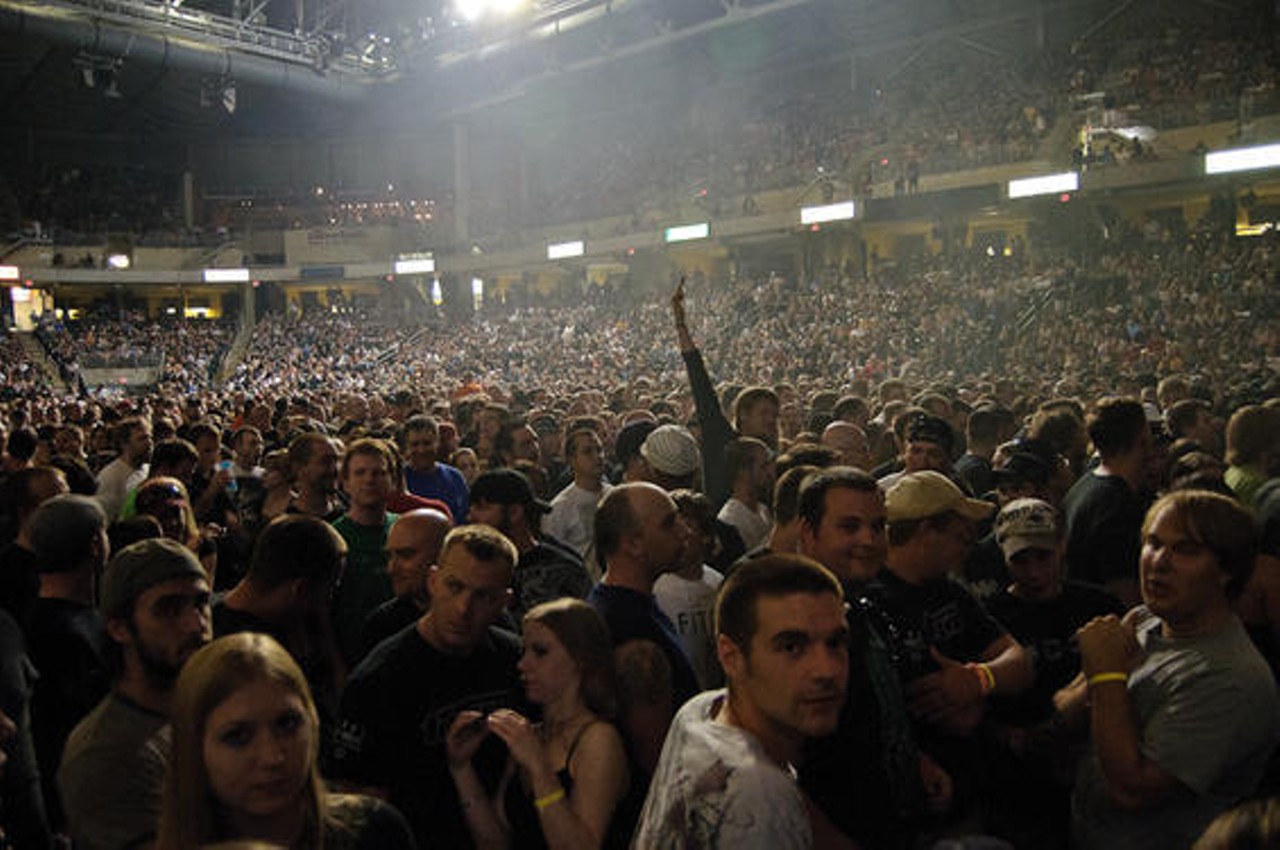 11,000 Tool fans, primed for their favorite band just minutes before the LA group took the stage on June 26 at the Family Arena. Read a concert review and see more pics of Tool at the Family Arena.