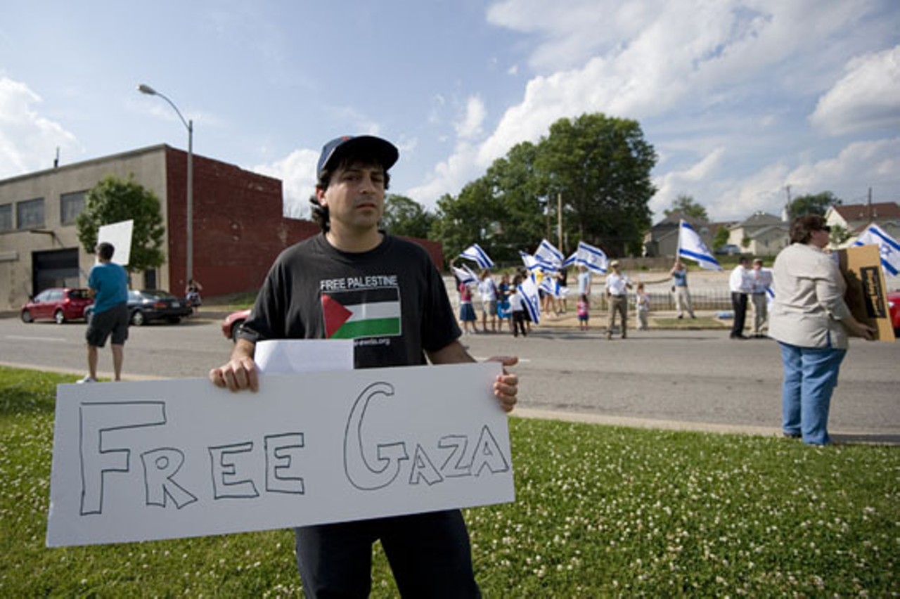 Israeli and Palestinian supporters squared off on Delmar Boulevard in early June, over the Israeli Navy's attack on the so-called "freedom flotilla" that publicly claimed to carry humanitarian supplies to Gaza Strip denizens. See more protest photos on the Daily RFT.