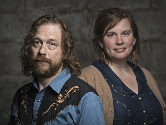 KDHX Executive Director Kelly Wells, right,  shown with Aching Hearts bandmate Ryan Spearman in a publicity photo for their band.