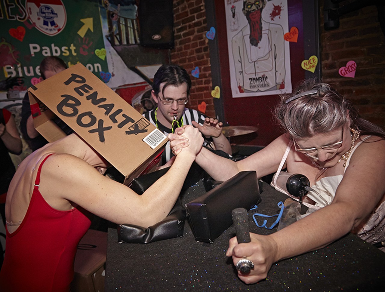 Lady Arm Wrestlers at Ye Old Haunt