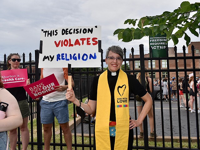Scenes from a pro-abortion rally not long after the Supreme Court made the Dobbs decision.