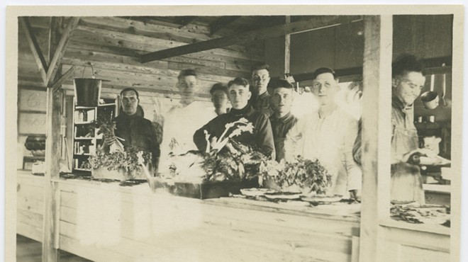 A Thanksgiving scene, dated 1917-1919, an era that battered by war and pandemic.