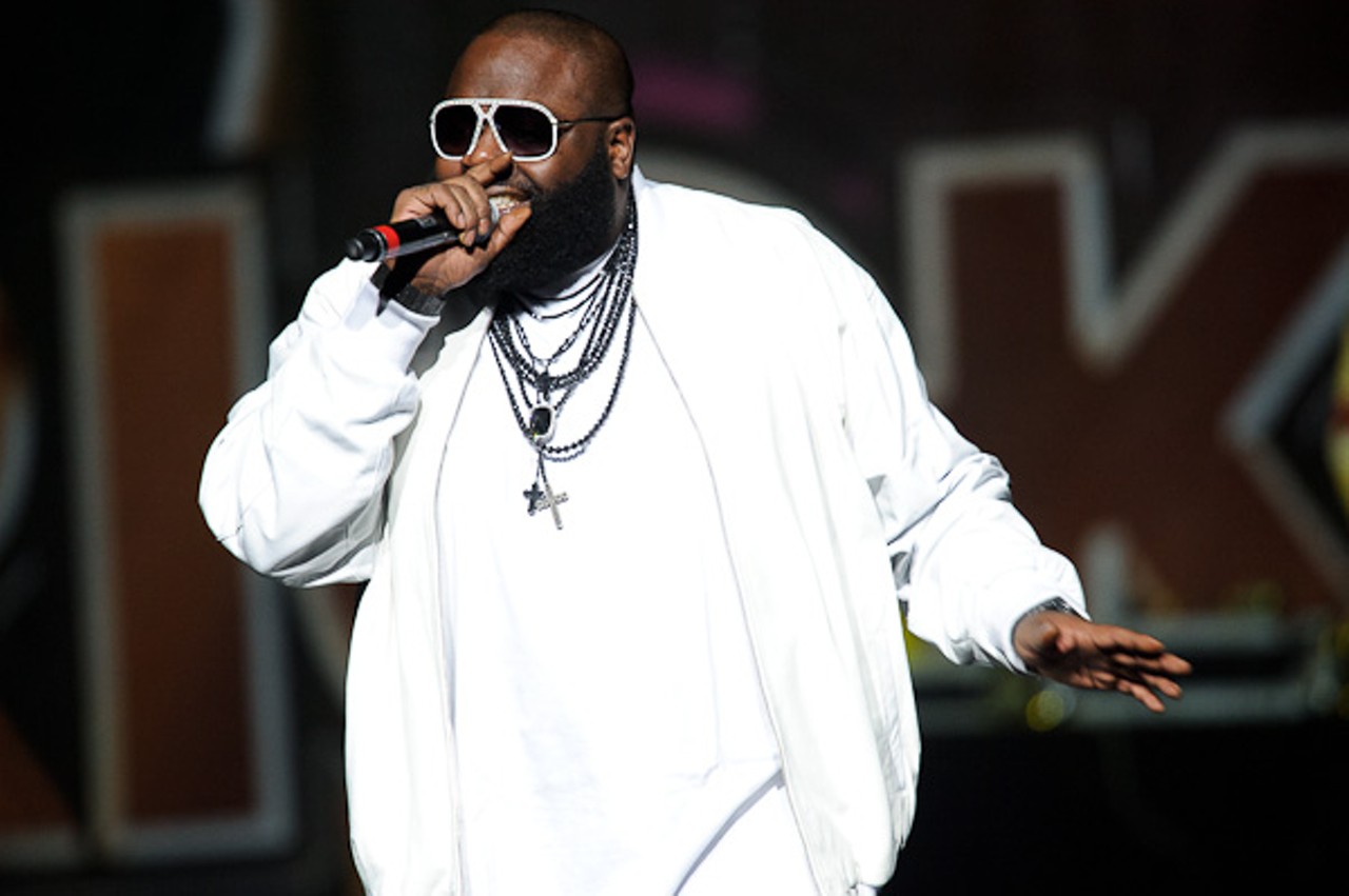 Rick Ross performing at the Scottrade Center.