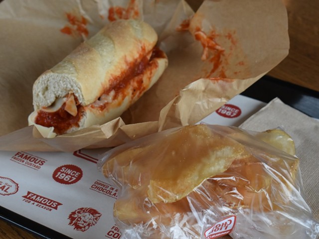 The new plant-based meatball sub at Lion's Choice.