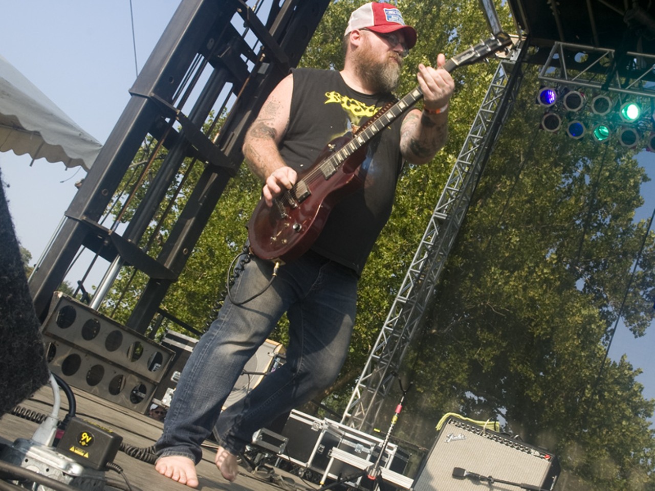 Lucero performing at LouFest.
