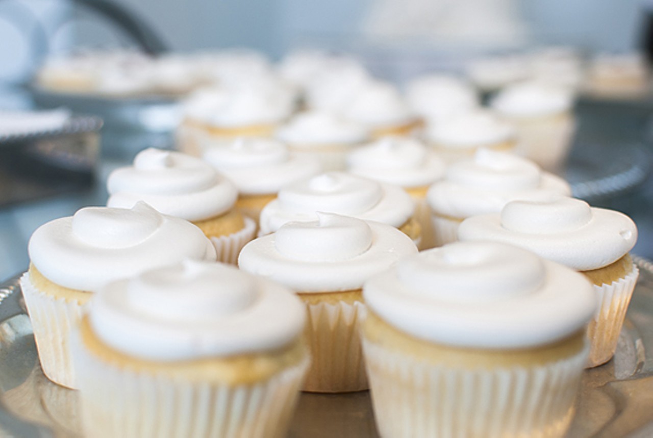 Francie Valenta, owner and cake designer at Encore Baking Company, made the almond-white cake cupcakes frosted with buttercream just for the Maplewood Sweet Tooth tour.