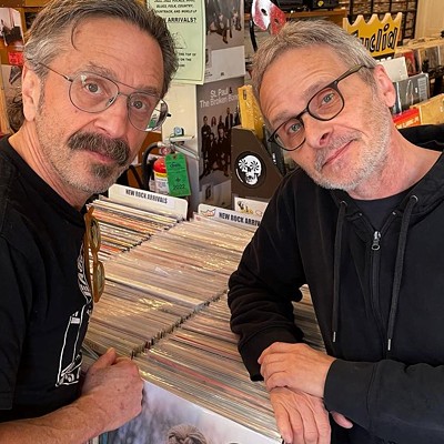 Marc Maron and Steve Scariano at Euclid Records over the weekend