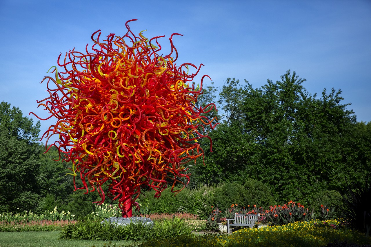 Dale Chihuly
Summer Sun, 2010
15½ x 13 x 13'
Cheekwood Estate & Gardens, Nashville, installed 2020
© 2022 Chihuly Studio. All rights reserved.