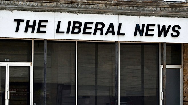 The Liberal News building in Liberal, Missouri.