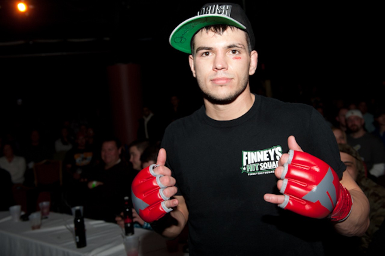 Jimmy Donahue after defeating Chris Evinger.