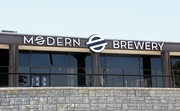 Modern Brewery reopened in summer 2022 on Oakland Avenue in prominent view of Highway 40.