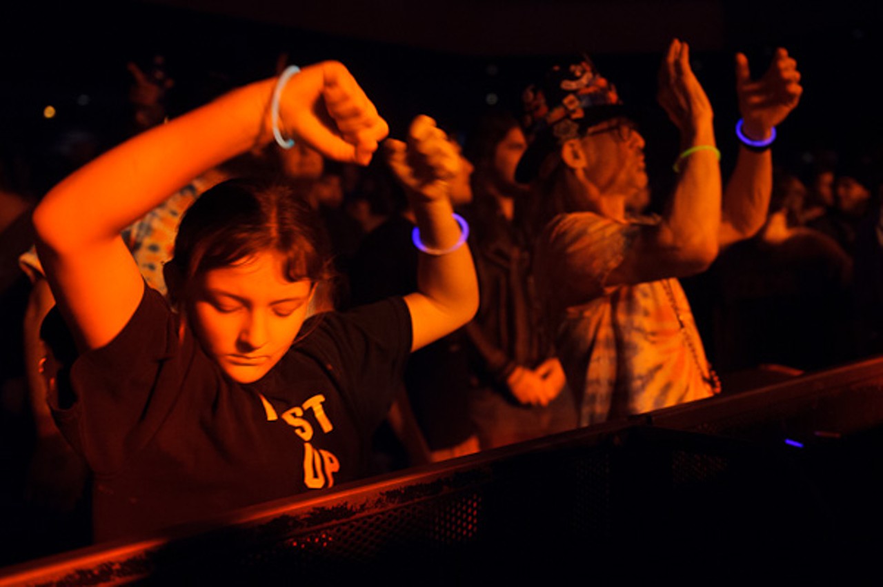 A fan dancing during moe.'s performance at The Pageant in St. Louis, Missouri on February 16, 2012.