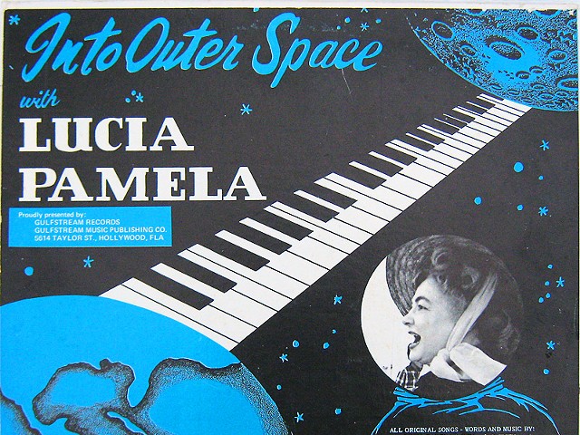 The front jacket of Into Outer Space with Lucia Pamela.
