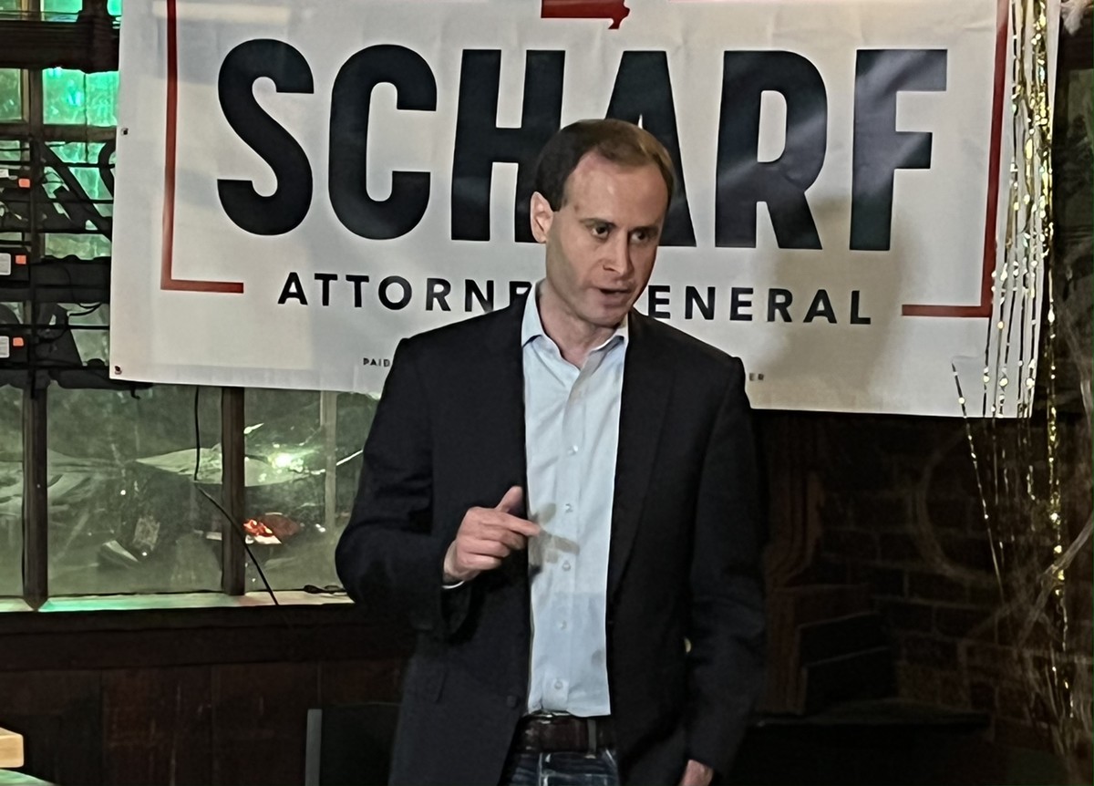 Will Scharf is working the talk show circuit as a key member of Donald Trump's legal team — but came in for a skewering by Jimmy Kimmel.