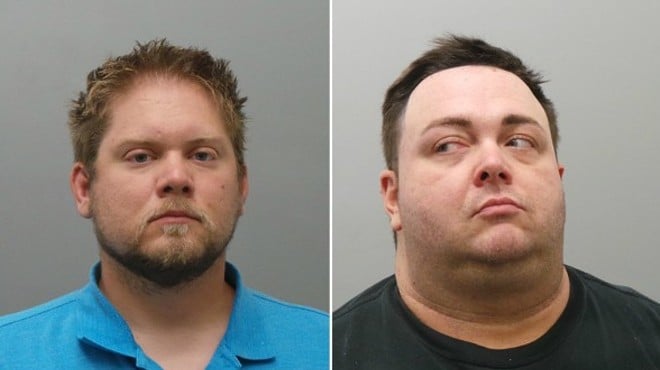 Velda City police officers Matthew Schanz and Christopher Gage face assault charges.