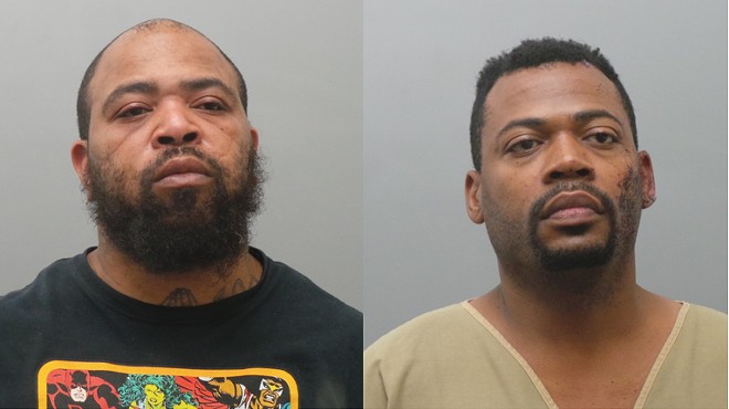 Terrell Cooks, left, and Seneca Mahan are charged with murder after the house where they were running a fireworks manufacturing operation exploded Friday.
