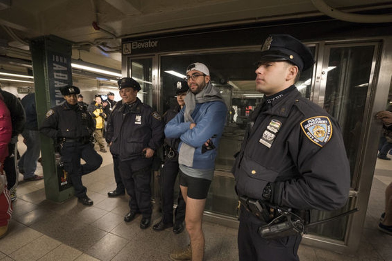 The scene in New York. See more New York No Pants Subway Ride photos. (Photo by Rob Menzer.)