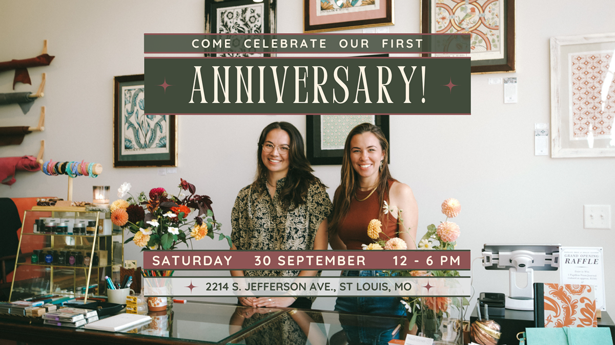 Madeleine and Kristin of Papillon Press & Hollis Leather - Anniversary Party