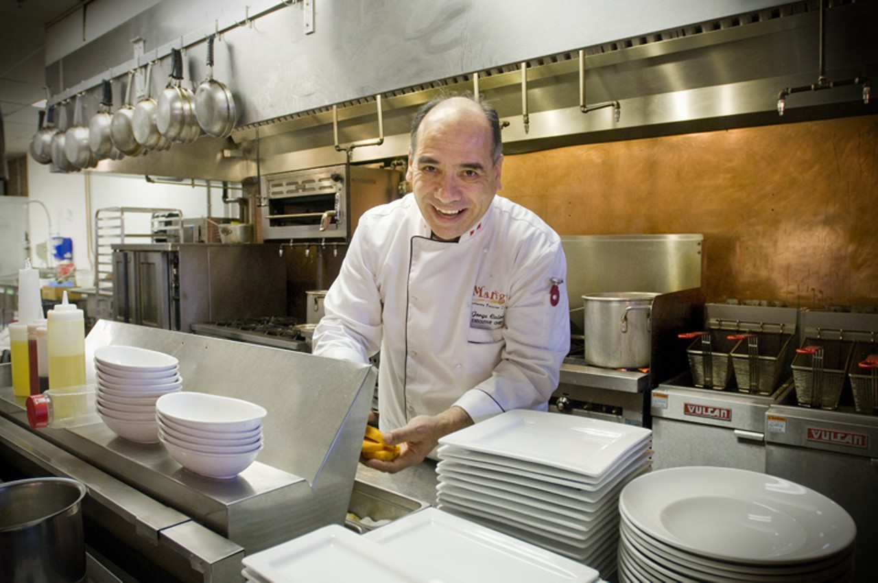 Owner-chef Jorge Calvo in the kitchen at Mango.