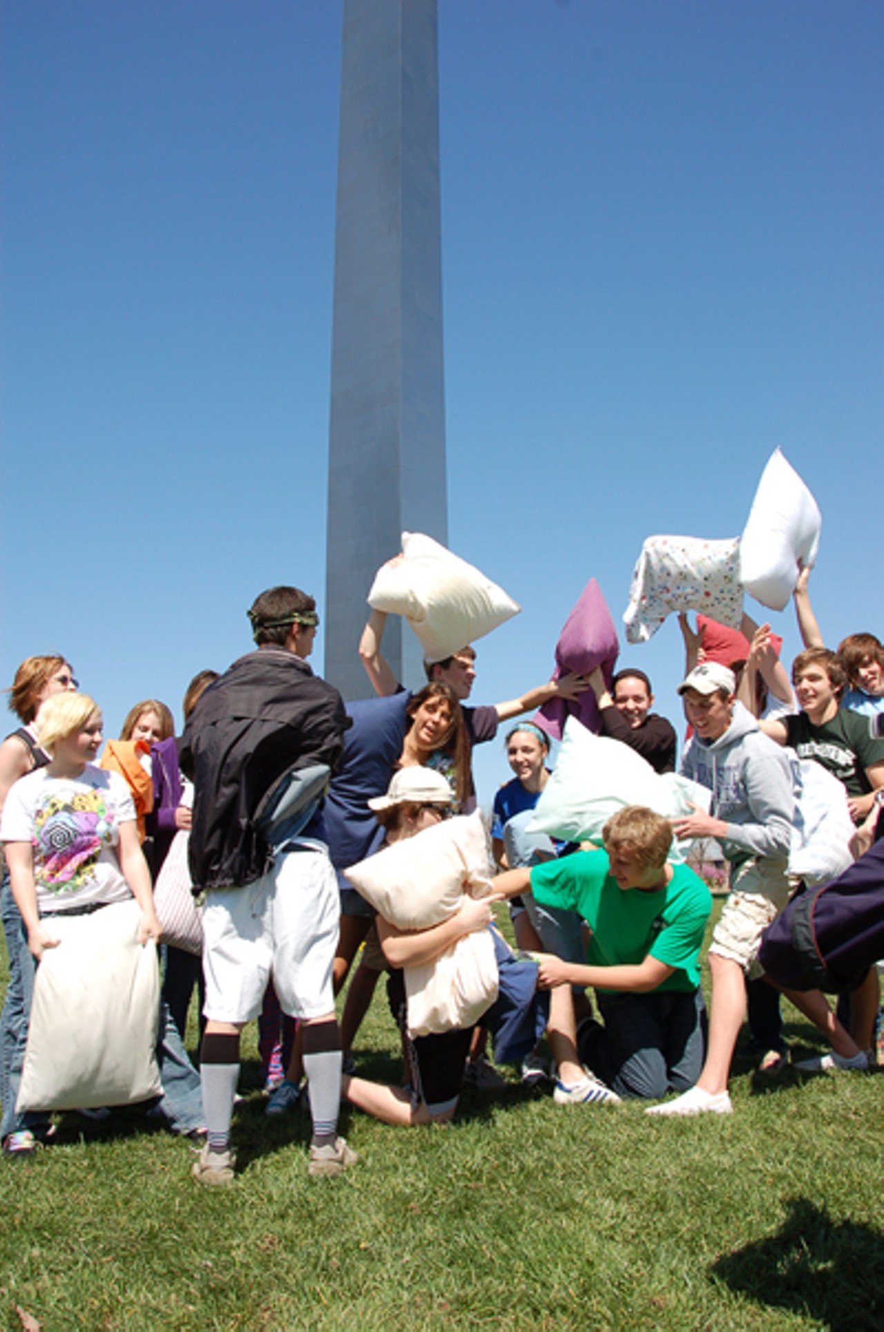 Pillow Fight Under the Gateway Arch