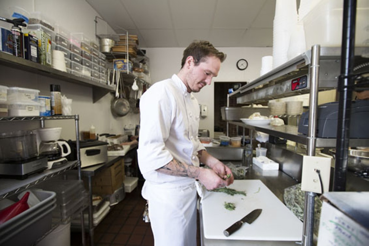 Executive chef Bradley Hoffmann in the Planter's House kitchen.