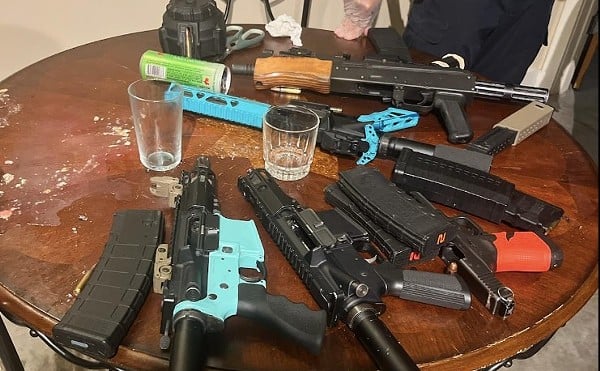 Guns confiscated from a weekend party downtown.