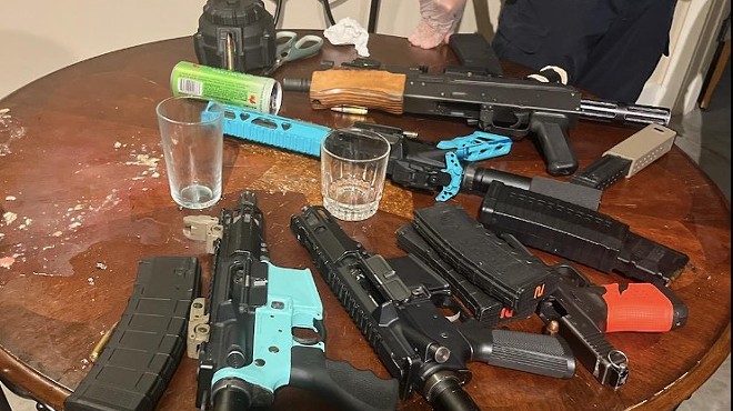 Guns confiscated from a weekend party downtown.