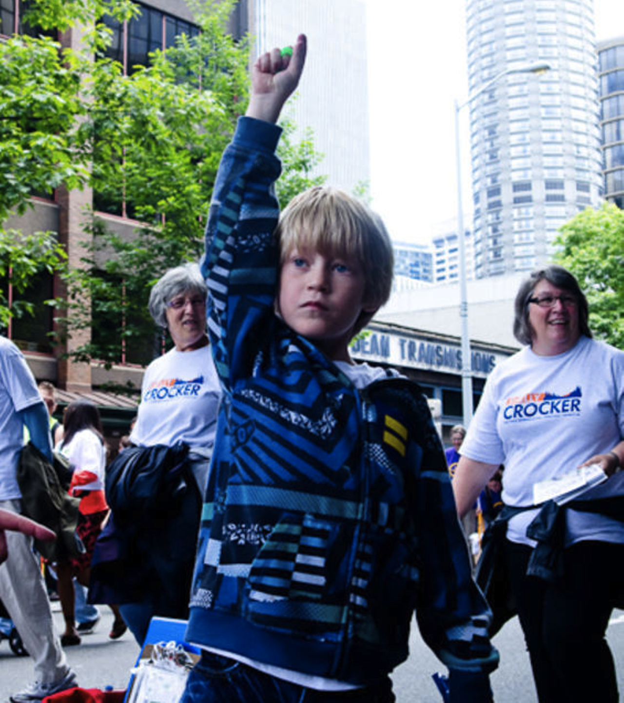 A young protester in Seattle, Washington