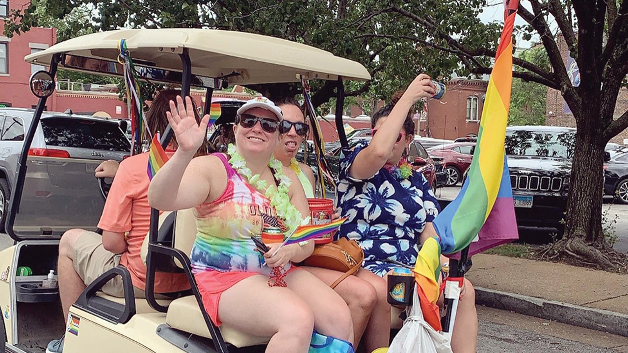 A golf cart parade kicks off Soulard Pride.