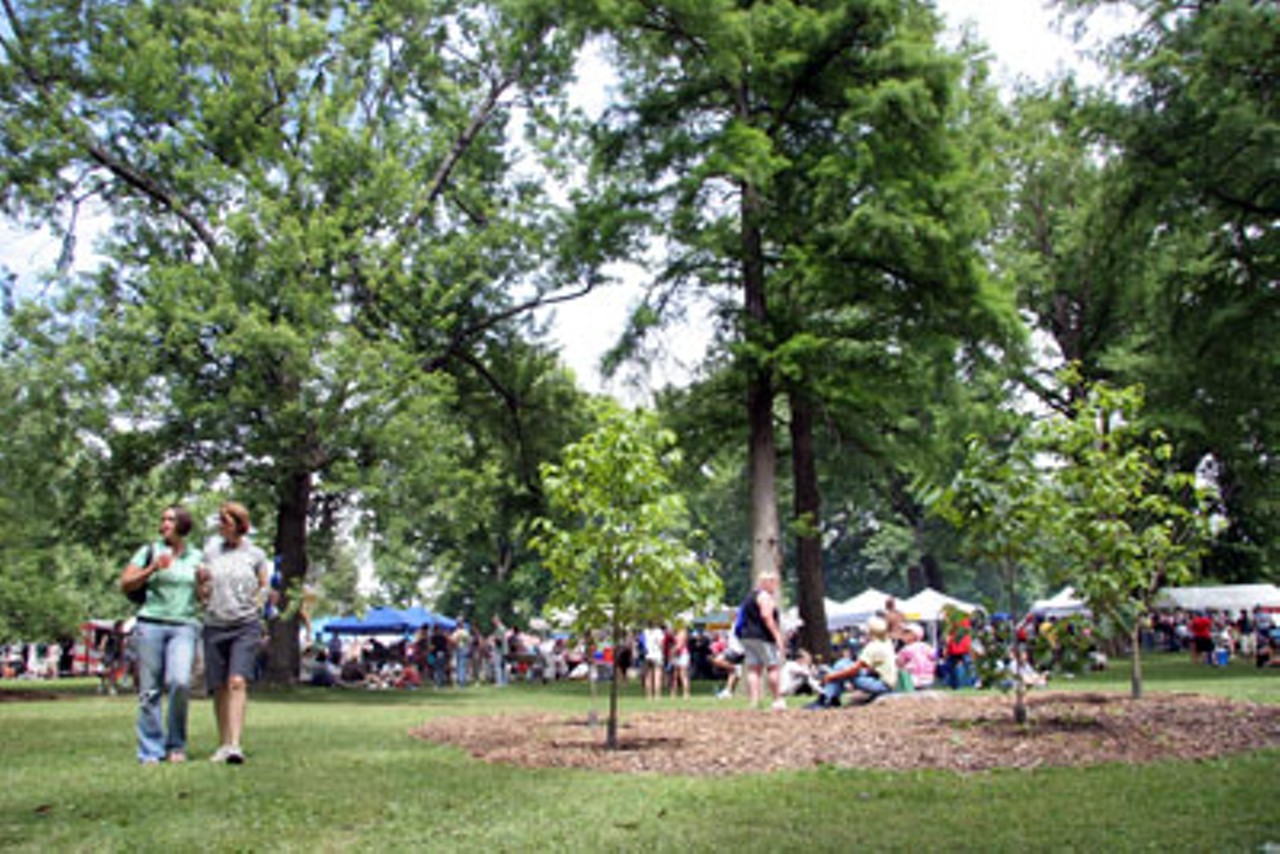 Festival-goers in Tower Grove Park.