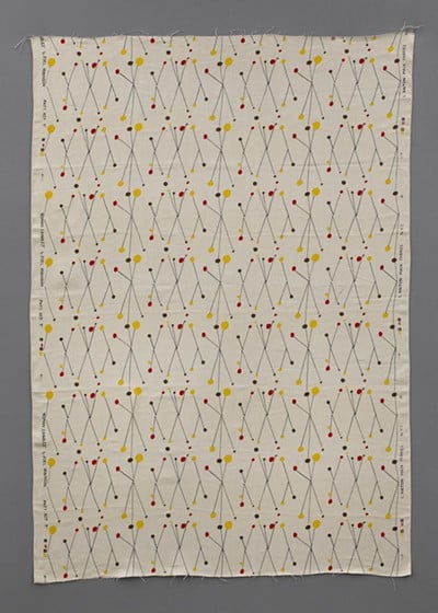 A. Joel Robinson, American, 1915–2012; "Roman Candles Textile," 1951–52; printed linen; 72 × 50 1/2 in. (182.9 × 128.3 cm); Saint Louis Art Museum, Marjorie Wyman Endowment Fund 12:2020