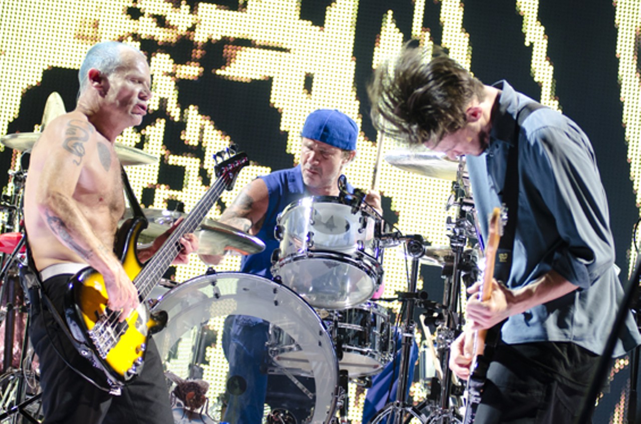 The Red Hot Chili Peppers performing at the Scottrade Center on Friday night.