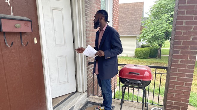 Alderman Brandon Bosley went door-to-door on Saturday morning, speaking with residents about an upcoming nuisance hearing regarding the Grand Motel.