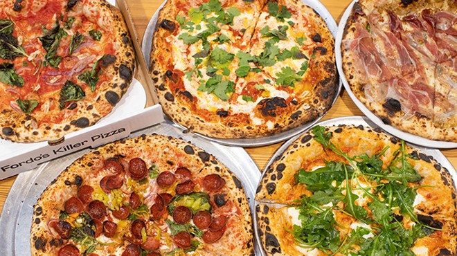 Dishes at Fordo's Killer Pizza include a marinara pizza, shakshuka pizza, Hawaiian pizza and a supreme pizza.