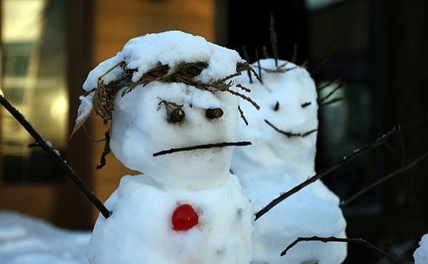 Frowning snowman.