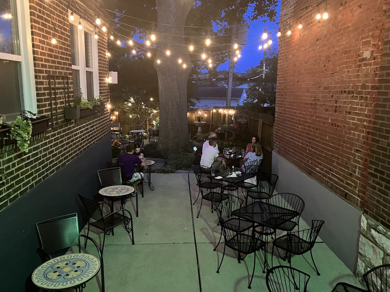 Novella
(5510 South Kingshighway Boulevard, 314-680-4226)
Tucked behind this Eastern European bar in deep south city is a little patio just waiting for you and your date, along with a menu of interesting noshes and unusual-for-St. Louis wines.