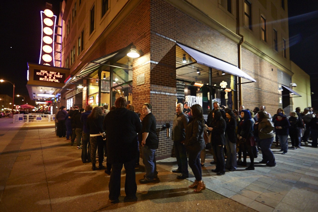 Fans wait outside The Pageant to see RuPaul's Drag Race: Battle of the Seasons on March 17, 2015.
