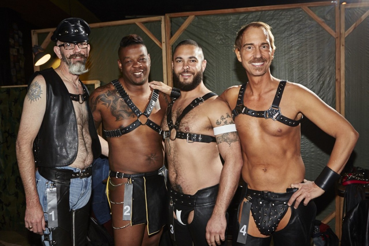 The contestants backstage before the show: Christopher "Crisco," Alonzo "The Ajsian," "Pup Vino" and Steve Bell.