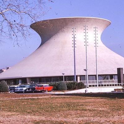 A photo of the planetarium from the '60s. The Saint Louis Center is once again hosting their popular laser light shows.