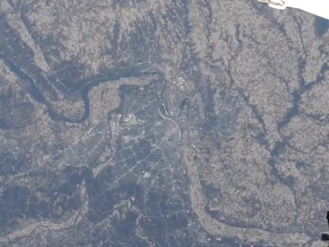 Screen capture of the St. Louis region from the International Space Station.