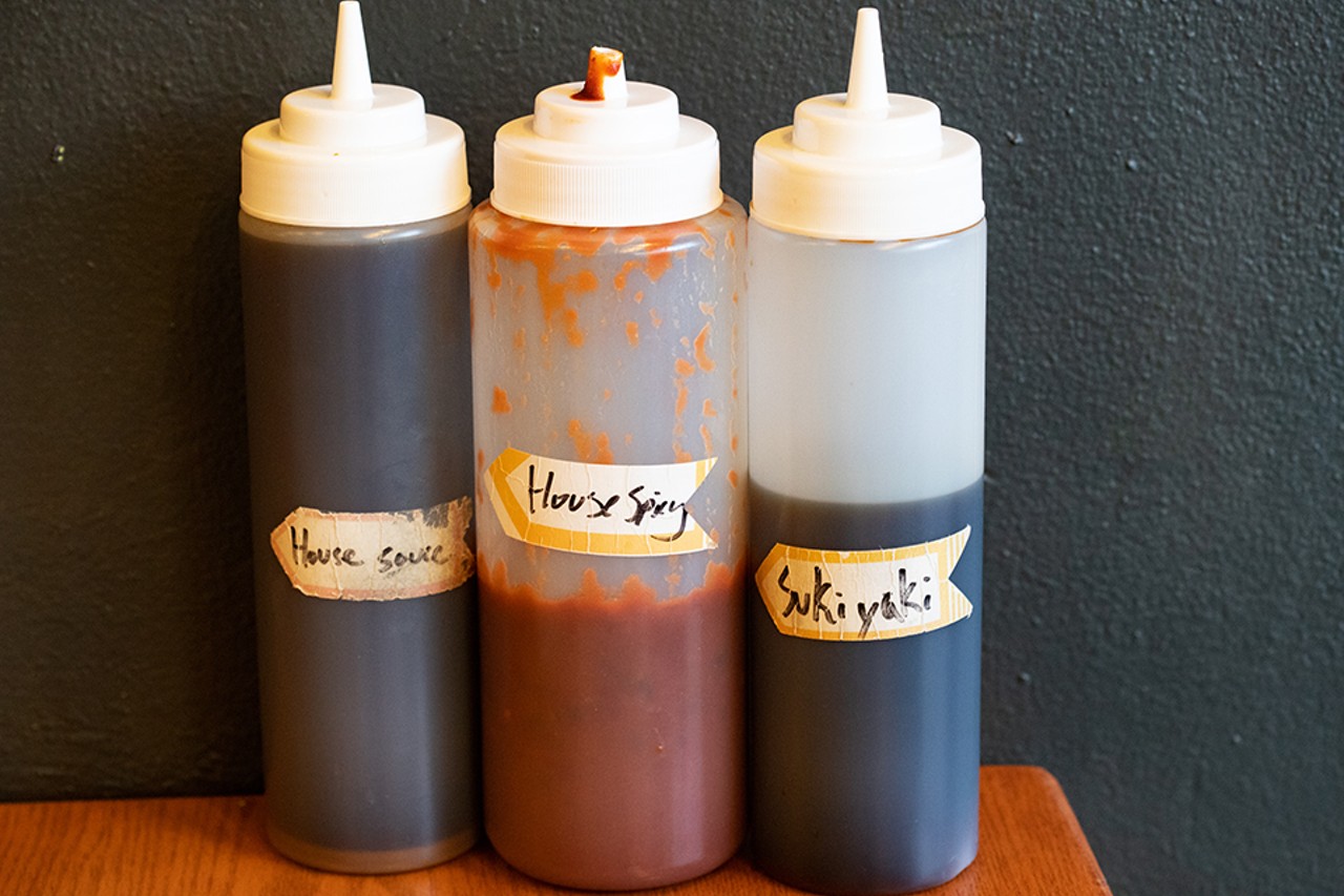 Choose from house sauces for dipping.