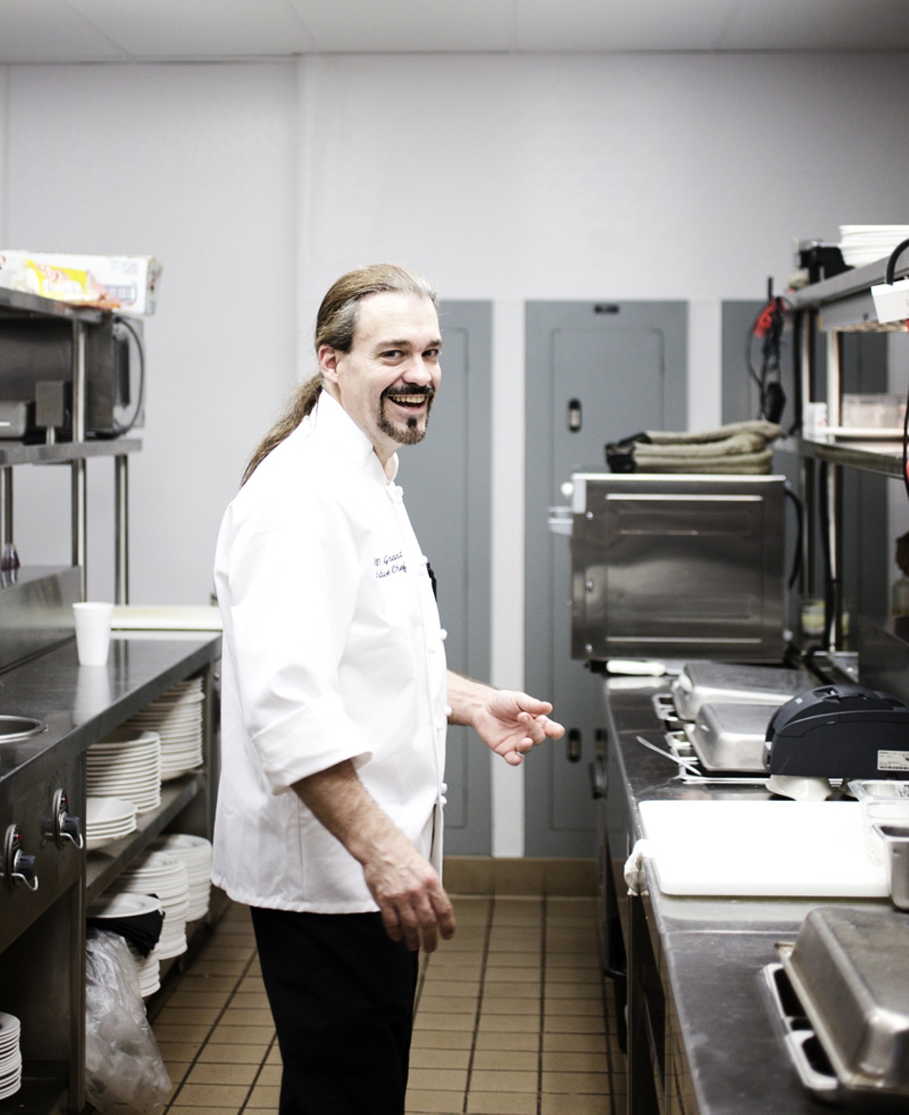 Executive Chef Brian Duffy Grant in the kitchen at Shula's 347.