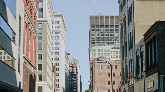 A street view of downtown St. Louis.