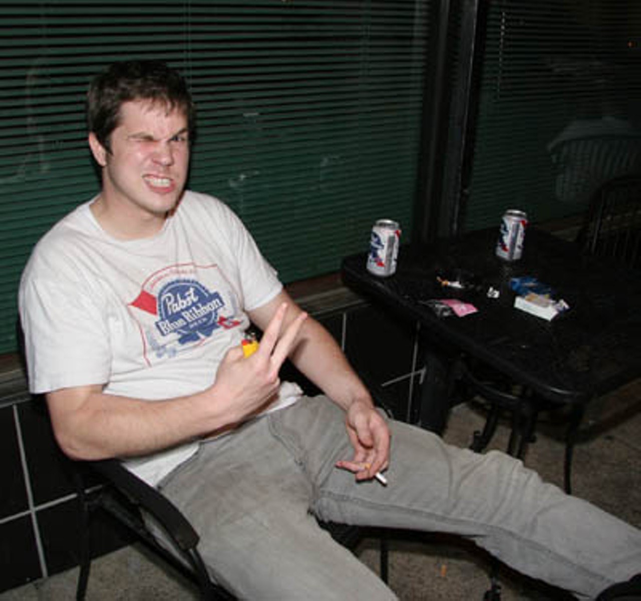 He loves PBR. Outside the Upstairs Lounge/Jade Room, 2 a.m..