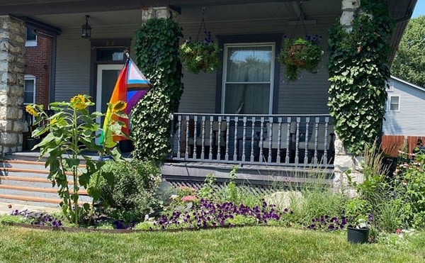 Alex and Kelly Pearson-Potts flew this flag on their porch in solidarity with LGBTQ neighbors.