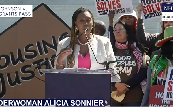 Ward 7 Alderwoman Alisha Sonnier spoke about solutions to homelessness at the steps of the Supreme Court on Monday.