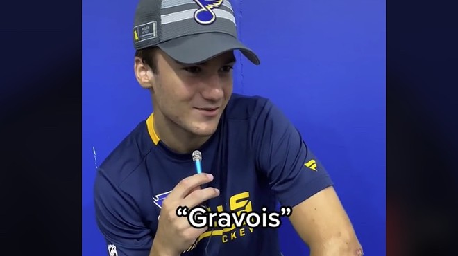 Jimmy Snuggerud, Blues Prospect from Minneapolis, trying to pronounce Gravois.