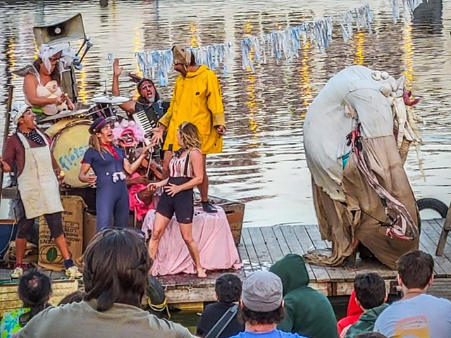 Flotsam River Circus performed on the riverfront near Laclede's Landing last night.