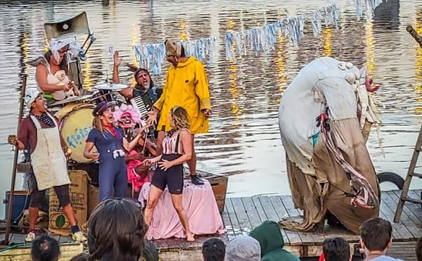 Flotsam River Circus performed on the riverfront near Laclede's Landing last night.